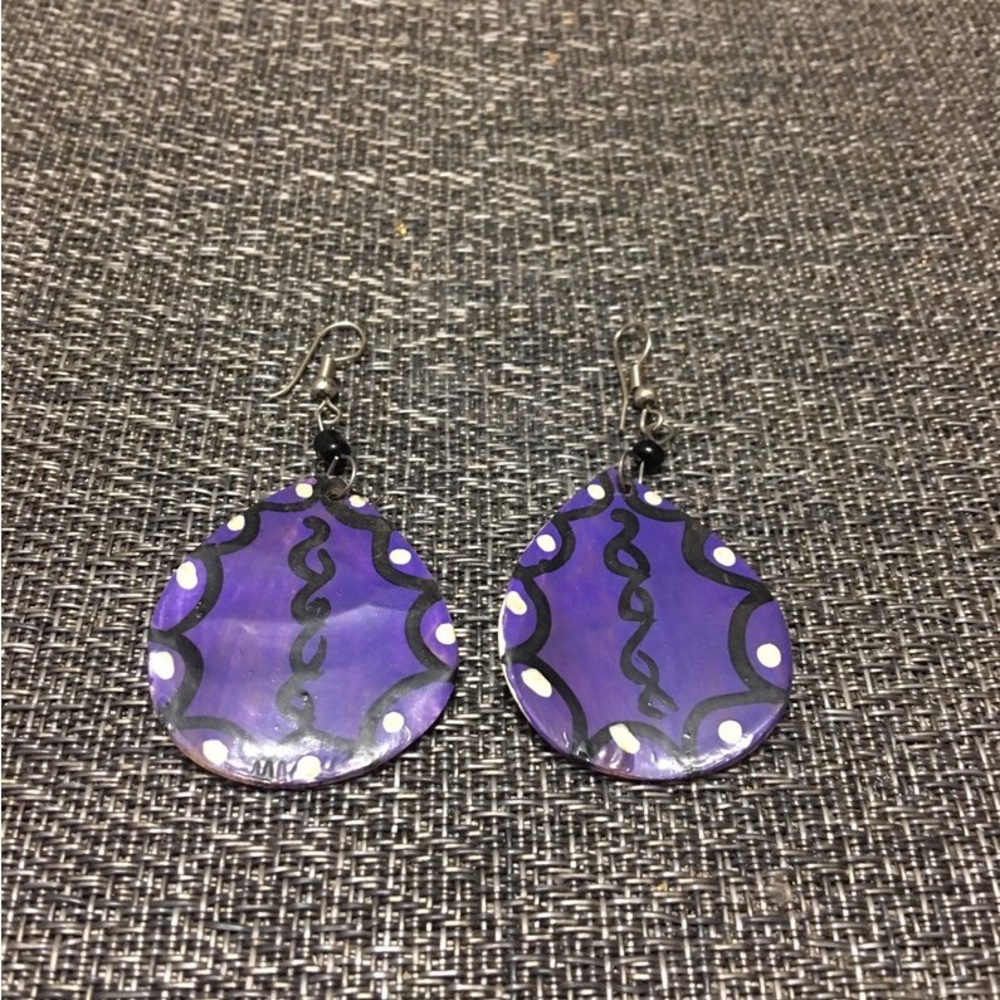 Purple Circular Earrings